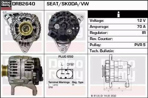 Remy DRB2640 - Alternator autospares.lv