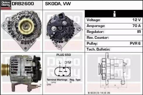 Remy DRB2600N - Alternator autospares.lv