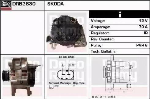 Remy DRB2630 - Alternator autospares.lv