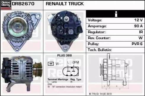 Remy DRB2670 - Alternator autospares.lv