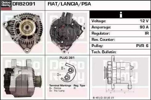 Remy DRB2091 - Alternator autospares.lv