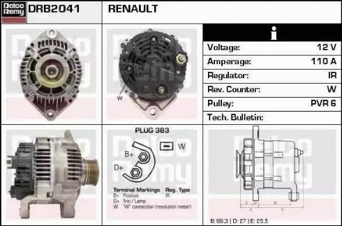 Remy DRB2041 - Alternator autospares.lv