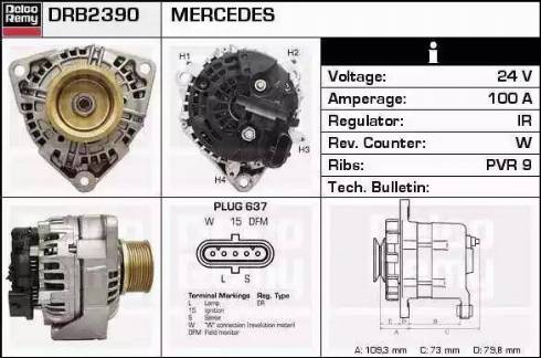 Remy DRB2390 - Alternator autospares.lv