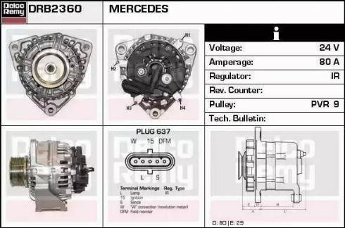 Remy DRB2360 - Alternator autospares.lv