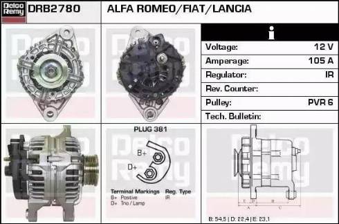 Remy DRB2780 - Alternator autospares.lv