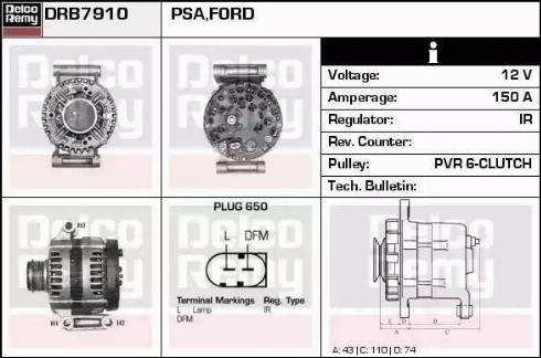 Remy DRB7910 - Alternator autospares.lv