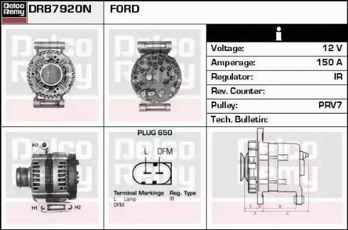 Remy DRB7920N - Alternator autospares.lv