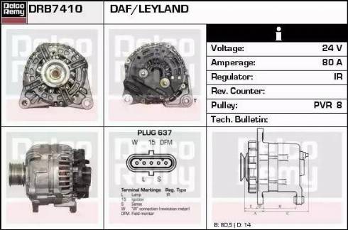 Remy DRB7410 - Alternator autospares.lv