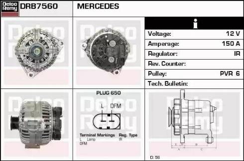 Remy DRB7560 - Alternator autospares.lv