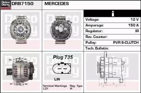 Remy DRB7150 - Alternator autospares.lv