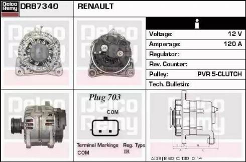 Remy DRB7340 - Alternator autospares.lv