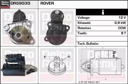 Remy DRS9030 - Starter autospares.lv