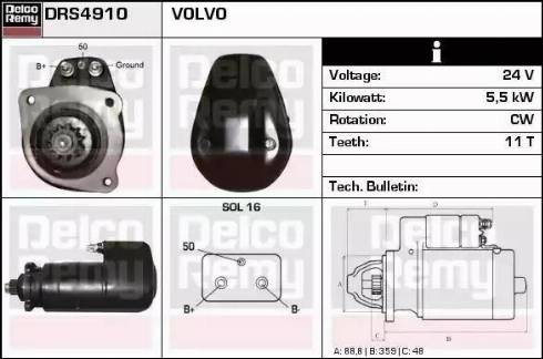 Remy DRS4910 - Starter autospares.lv