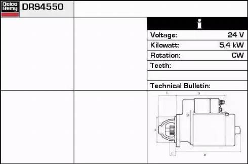 Remy DRS4550 - Starter autospares.lv