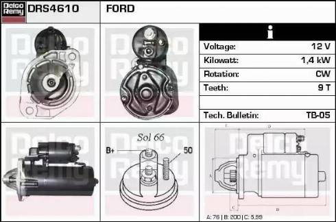 Remy DRS4610 - Starter autospares.lv