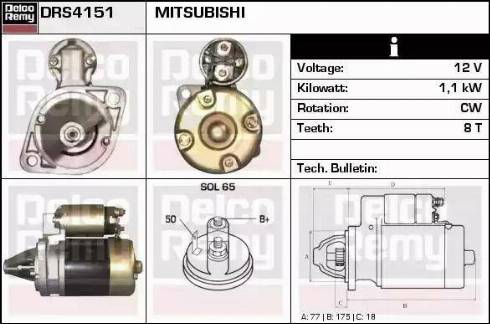 Remy DRS4151 - Starter autospares.lv