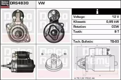 Remy DRS4830 - Starter autospares.lv