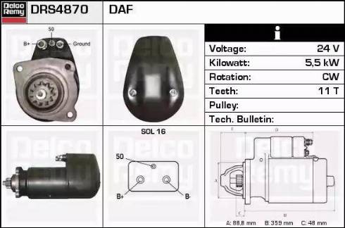 Remy DRS4870 - Starter autospares.lv