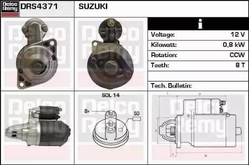 Remy DRS4371 - Starter autospares.lv