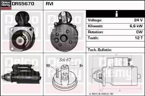 Remy DRS5670 - Starter autospares.lv