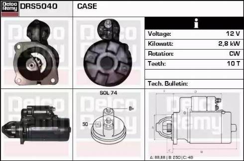 Remy DRS5040 - Starter autospares.lv