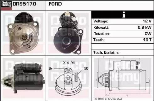 Remy DRS5170 - Starter autospares.lv