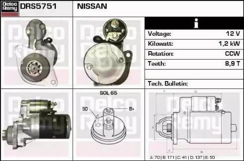 Remy DRS5751 - Starter autospares.lv