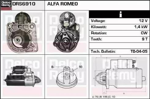 Remy DRS6910 - Starter autospares.lv