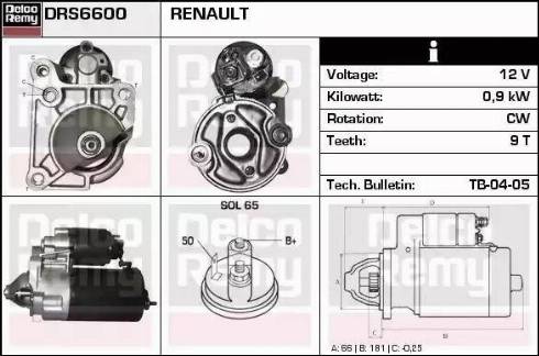 Remy DRS6600 - Starter autospares.lv