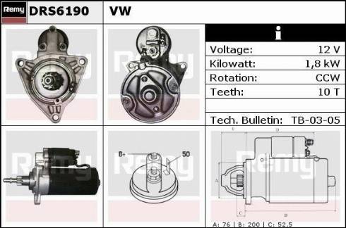 Remy DRS6190X - Starter autospares.lv