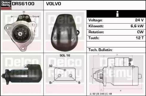 Remy DRS6100 - Starter autospares.lv