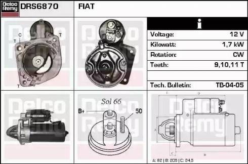 Remy DRS6870 - Starter autospares.lv