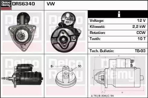 Remy DRS6340 - Starter autospares.lv