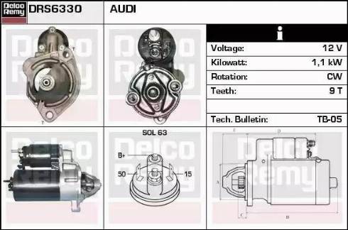 Remy DRS6330 - Starter autospares.lv