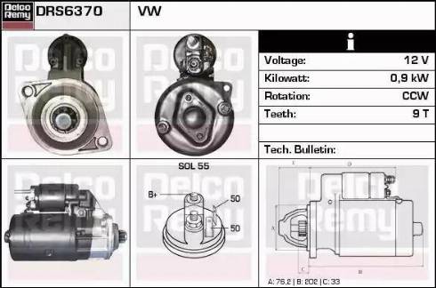 Remy DRS6370 - Starter autospares.lv