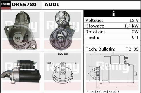 Remy DRS6780X - Starter autospares.lv