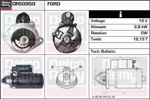 Remy DRS0950 - Starter autospares.lv