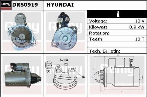 Remy DRS0919 - Starter autospares.lv