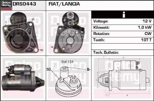 Remy DRS0443 - Starter autospares.lv