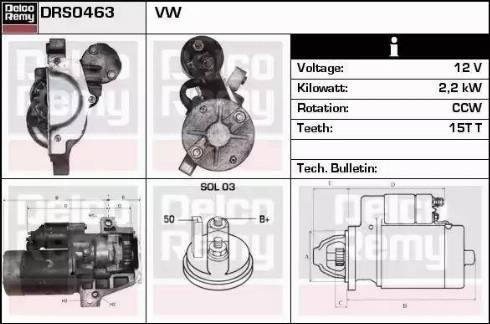 Remy DRS0463 - Starter autospares.lv