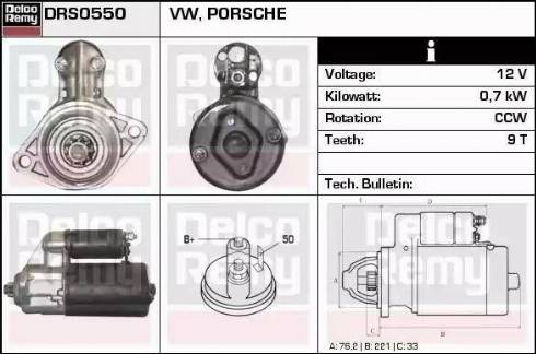 Remy DRS0550 - Starter autospares.lv