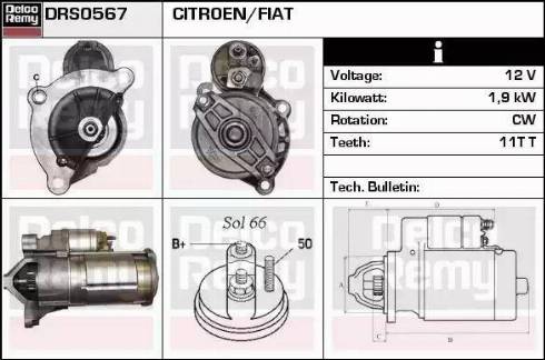 Remy DRS0567 - Starter autospares.lv