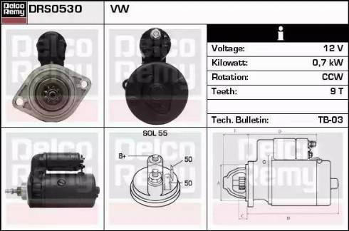 Remy DRS0530 - Starter autospares.lv