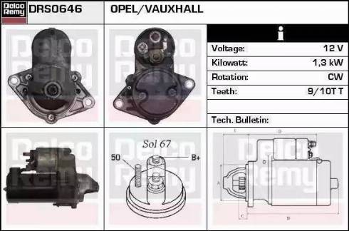 Remy DRS0646 - Starter autospares.lv