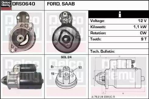 Remy DRS0640 - Starter autospares.lv