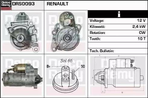 Remy DRS0093 - Starter autospares.lv