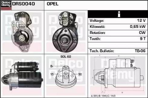 Remy DRS0040 - Starter autospares.lv