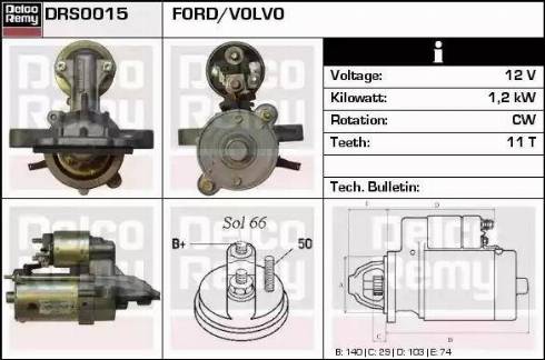 Remy DRS0015 - Starter autospares.lv