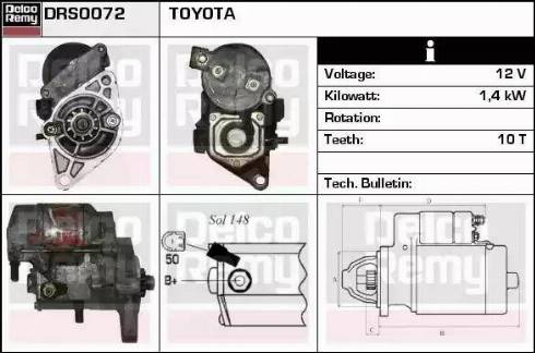 Remy DRS0072 - Starter autospares.lv