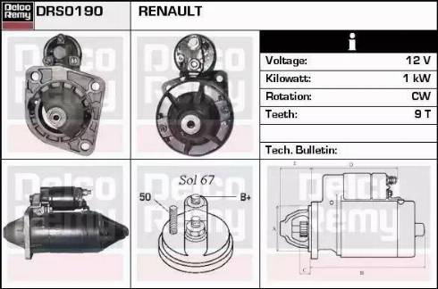 Remy DRS0190 - Starter autospares.lv